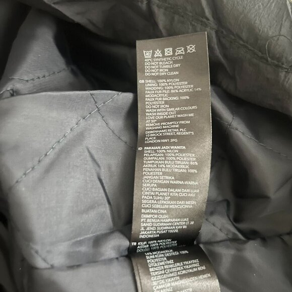 NWOT Debenhams Collection Mens Hood Chevron Quilted Puffer Coat Size 22 XL Navy - Picture 12 of 15